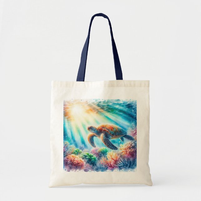 Tote Bag Sous la tortue de mer (Devant)