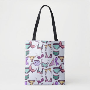 Tote Bag Sous-vêtements motifs sans soudure vintages : sout