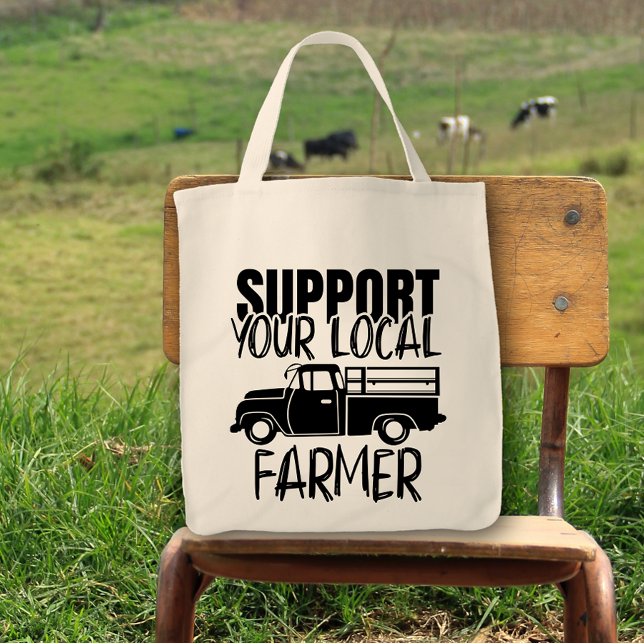 Tote Bag Soutenez votre camion agricole local (Créateur téléchargé)