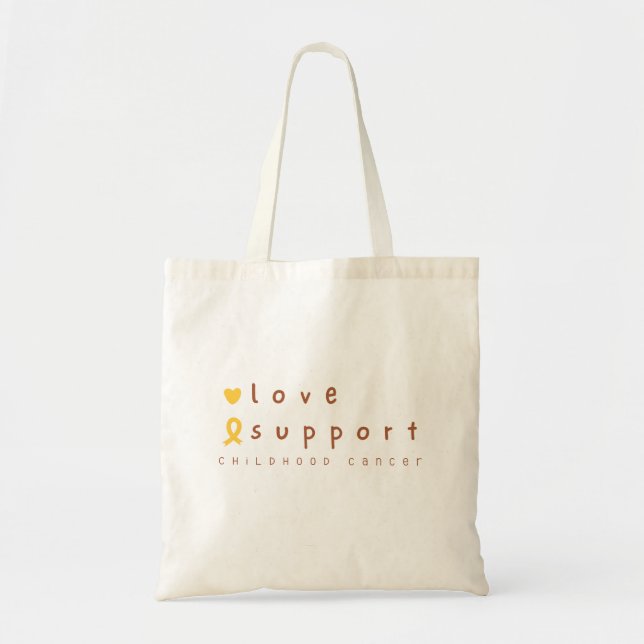 Tote Bag soutien du cancer de l'enfance amour Totes Bags ca (Devant)