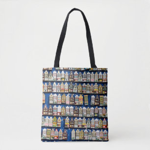 Tote Bag souvenirs hollandais, scène de rue à Amsterdam.
