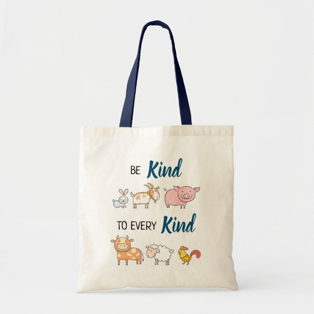 Tote Bag Soyez gentil avec toutes sortes mignonnes caricatu (Devant)