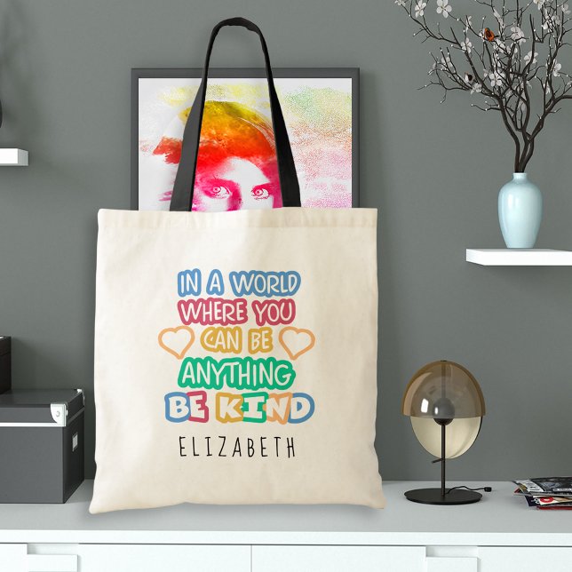Tote Bag Soyez Gentil Enseignant Inspirationnel Coloré Et C (Créateur téléchargé)