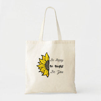 Tote Bag Soyez heureux tournesol