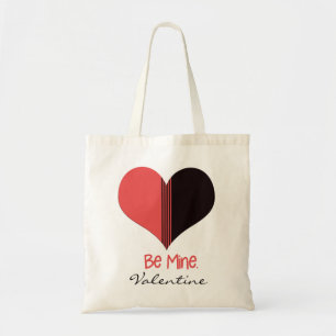 Tote Bag Soyez le mien Valentine Custom Red Stripe Heart