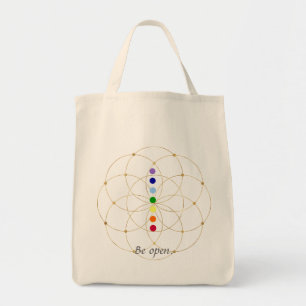 Tote Bag Soyez ouvert Chakra & Graines de Vie