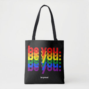 Tote Bag Soyez vous soyez fier LGBTQ Fierté Arc-en-ciel Les