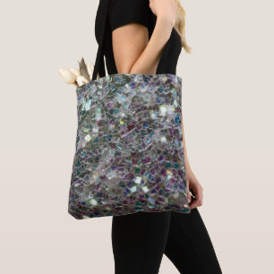Tote Bag Sparkly colourful silver mosaic