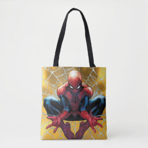 Tote Bag Spider-Man   Assis Dans Un Web