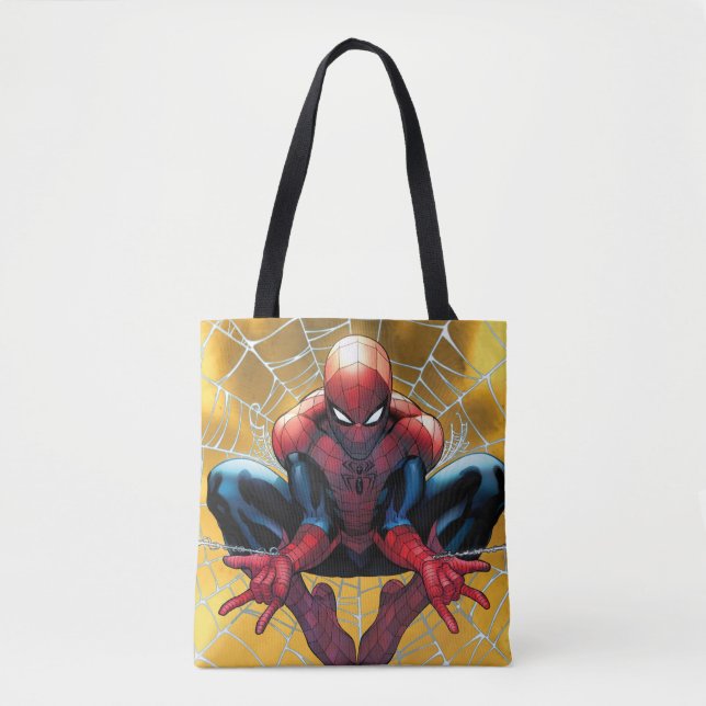 Tote Bag Spider-Man | Assis Dans Un Web (Devant)