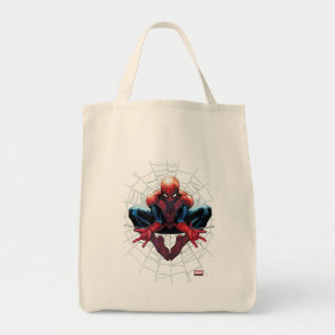 Tote Bag Spider-Man Assis Dans Un Web