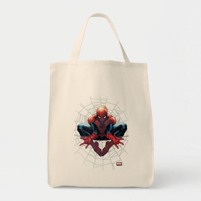 Tote Bag Spider-Man | Assis Dans Un Web (Devant)