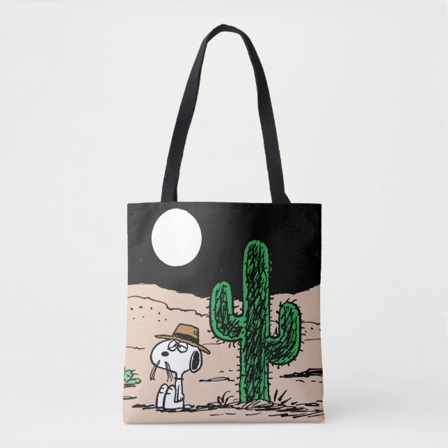 Tote Bag Spike dans un désert illuminé par la Lune (Devant)