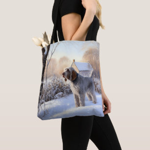 Tote Bag Spinone Italiano Que la neige de Noël