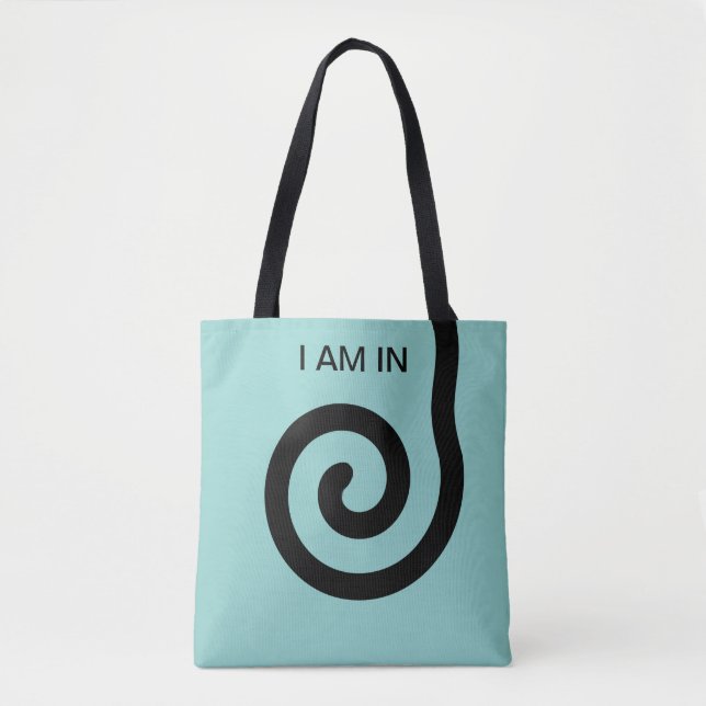 Tote Bag Spirale Abstraite moderne sur Turquoise clair (Devant)