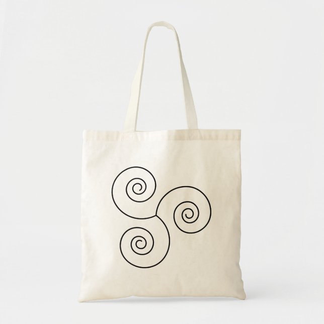 Tote Bag Spirale noire/blanche de la vie (Devant)