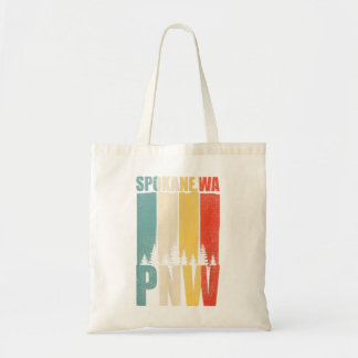 Tote Bag Spokane rétro en détresse WA Pacifique Nord Ouest 