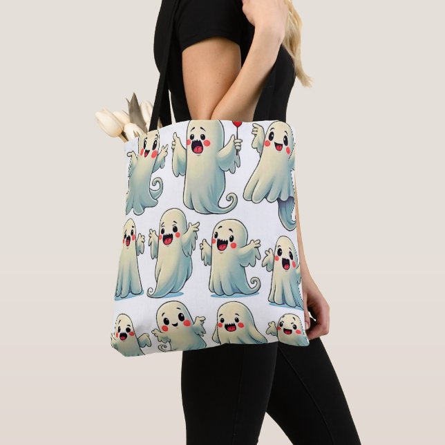 Tote Bag Spooky Cute Ghosts: Hauntingly Fun! (De près)
