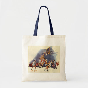 Tote Bag Sports vintages Basketball, Joueurs dans un jeu