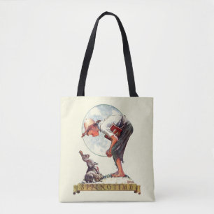 Tote Bag Springtime, 1935 garçon avec lapin
