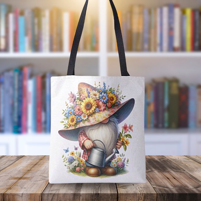 Tote Bag Springtime Garden Gnome Fourre-tout (Créateur téléchargé)