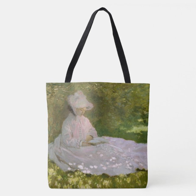Tote Bag Springtime, Impressionist Portrait, Claude Monet (Devant)