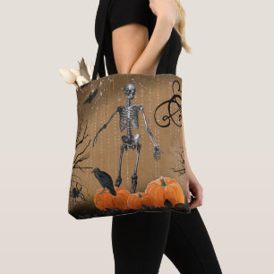 Tote Bag Squelette Citrouille d'Halloween