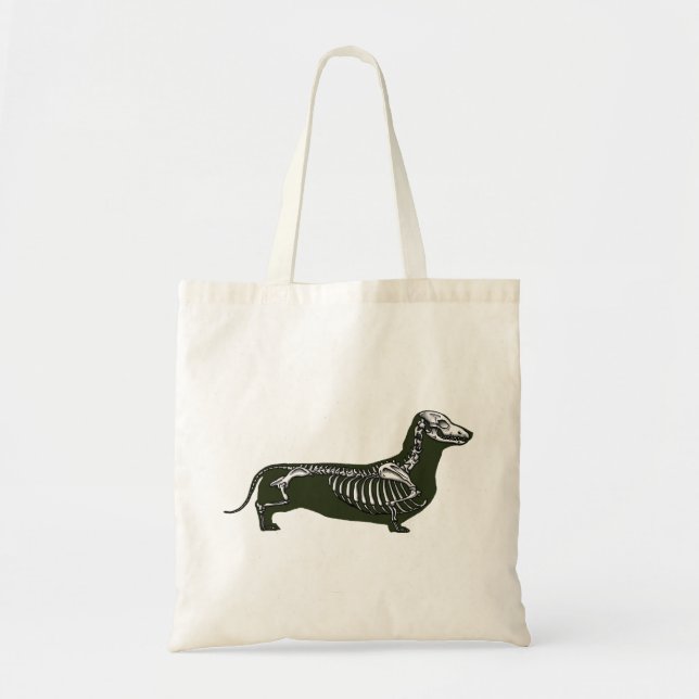 Tote Bag squelette de teckel (Devant)