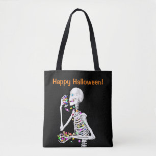 Tote Bag Squelette Manger Halloween Candy