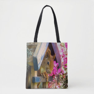 Tote Bag Squirl in A Birdhouse
