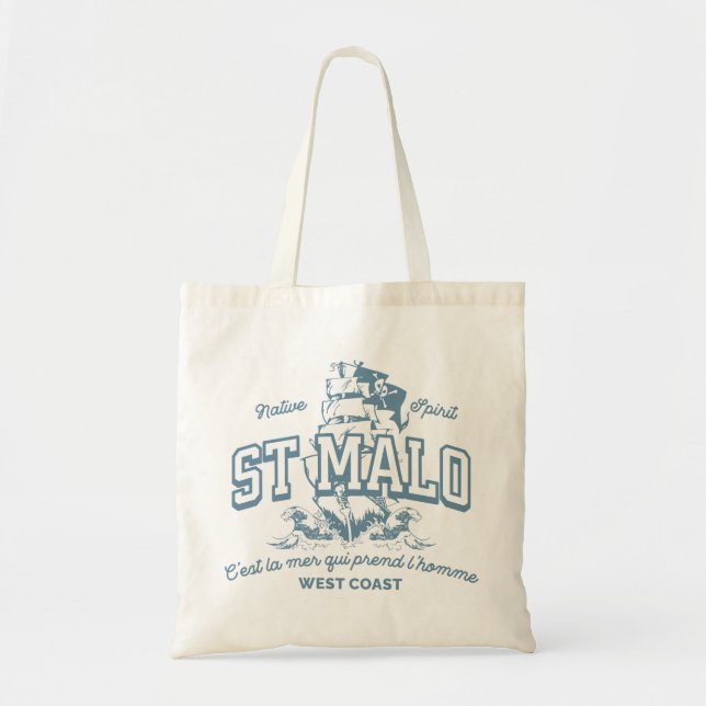 Tote Bag St Malo C'est la mer qui prend l'homme (Devant)