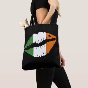 Tote Bag St Patrick's Day Lucky Shamrock Lips irlandais