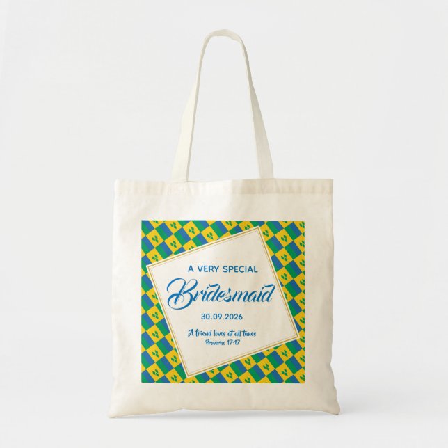 Tote Bag ST VINCENT Écriture chrétienne Bridesmaid Mariage (Devant)