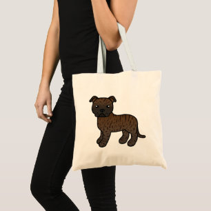 Tote Bag Staffordshire Bull Terrier panaché de dessin animé