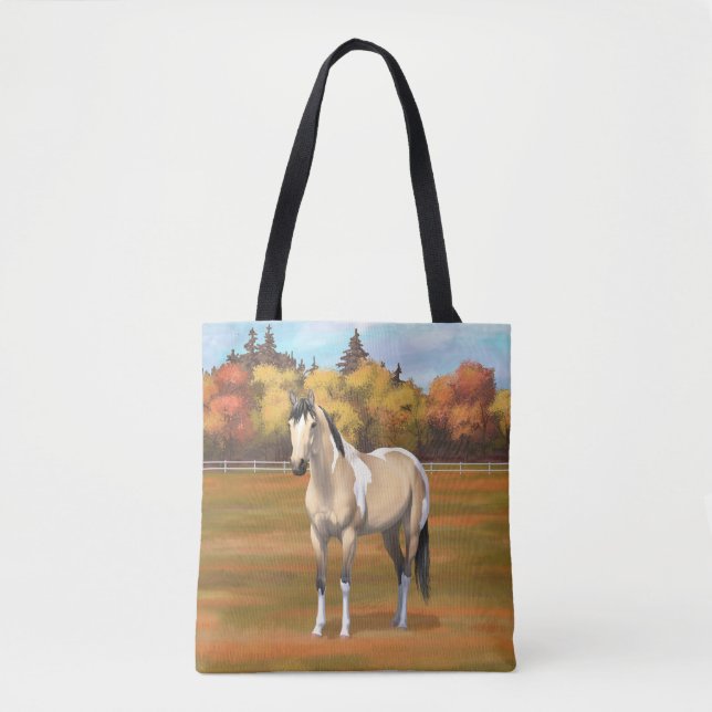 Tote Bag Staillion Cheval Pinto Dun Paint Buckskin (Devant)