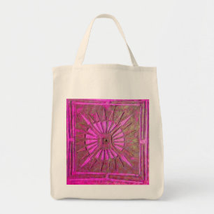 Tote Bag STAR DU MATIN Rose, Fuchsia Black, Monogramme