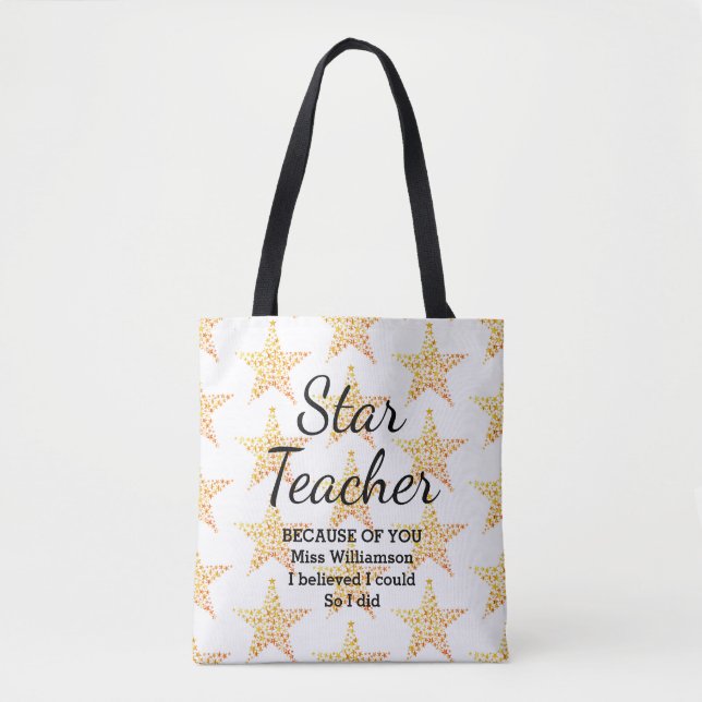 Tote Bag STAR Enseignant Croyait Que Je Pouvais Apprécier P (Devant)