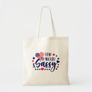 Tote Bag Star Spanked et Sassy American Flag Heart