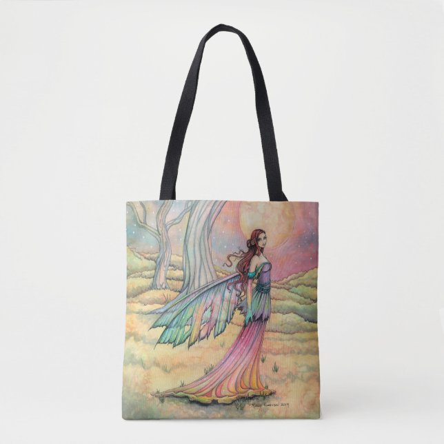 Tote Bag Starlit Dusk Fairy Imaginaire Art par Molly Harris (Devant)