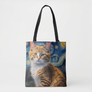 Tote Bag Starry Night Cat
