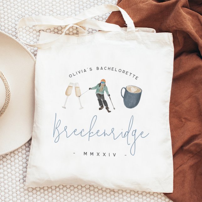 Tote Bag Station de ski d'hiver Bachelorette personnalisée (Créateur téléchargé)
