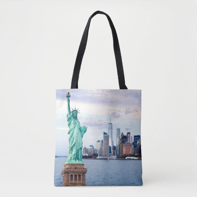 Tote Bag Statue de la Liberté avec le World Trade Center (Devant)