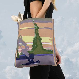 Tote Bag Statue de la Liberté, New York, Vintage voyage