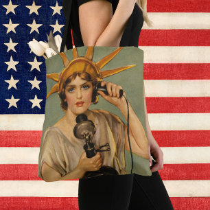 Tote Bag Statue de la Liberté vintage, publicité de guerre 