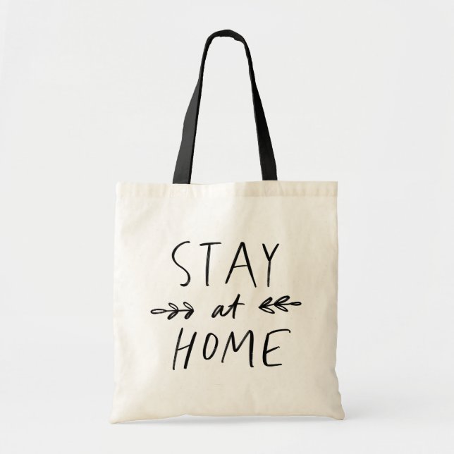 Tote Bag Stay home | Main Drawn (Devant)