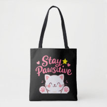 Stay Pawsitive – Cute Cat Motivational Quote Desig