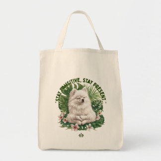 Tote Bag Stay Pawsitive Meditating Dog 