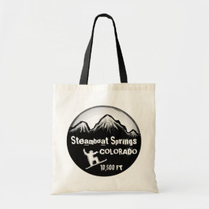Tote Bag Steamboat Springs Colorado snowboard art bag