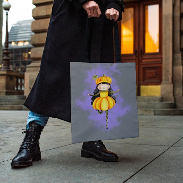 Tote Bag Stellalunarts Citrouille Halloween mignonne fille (Stellalunarts Pumpkin Halloween Cute Girl designs will brighten up your day.)