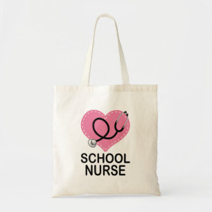 Tote Bag Stéthoscope de coeur d'infirmière d'école